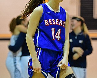 McDONALD, OHIO - JANUARY 28, 2019: Western Reserve's Kennedy Miller reacts after being defeated by McDonald 56-55 in overtime, Monday night at McDonald High School. DAVID DERMER | THE VINDICATOR