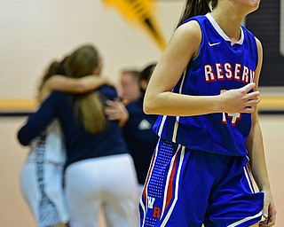 McDONALD, OHIO - JANUARY 28, 2019: Western Reserve's Kennedy Miller reacts after being defeated by McDonald 56-55 in overtime, Monday night at McDonald High School. DAVID DERMER | THE VINDICATOR