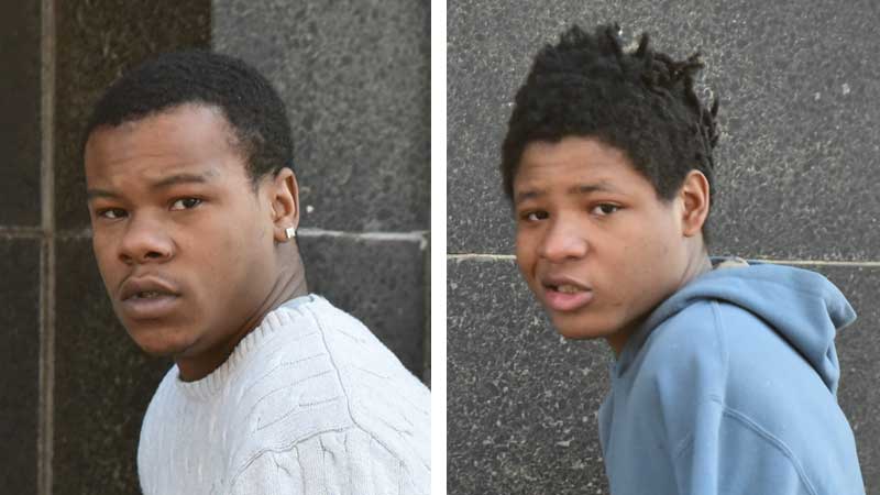 The two suspects arrested this morning for the Thursday night shooting death of Crystal Hernandez, 24, in her McBride Street apartment are Martize Daniels, 18, left, and Burton McGee, 19, right.