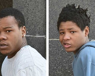 The two suspects arrested this morning for the Thursday night shooting death of Crystal Hernandez, 24, in her McBride Street apartment are Martize Daniels, 18, left, and Burton McGee, 19, right.