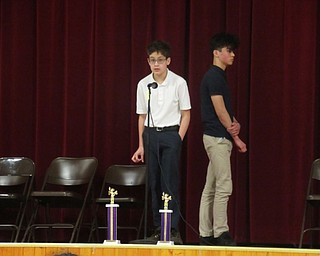Neighbors | Jessica Harker.Sixth grader Anthony Yarger competed in St. Christine's annual Spelling Bee Jan. 17.
