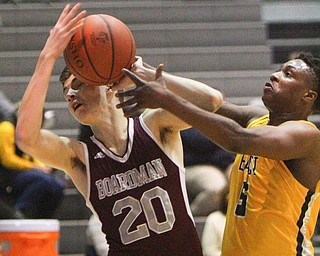 William D. Lewis The Vindicator Boardman's Shay Eicher(20) and East's Markie Andersen(5) during 2-1-19 action at East.