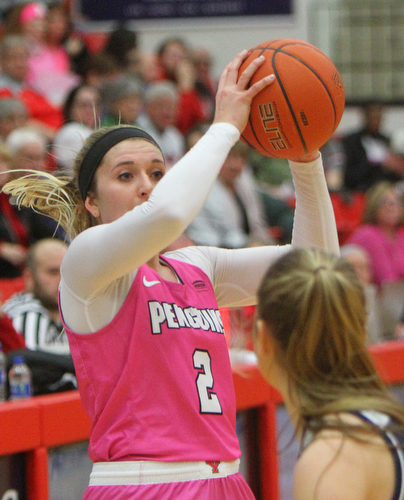 William D. Lewis The Vindicator YSU'sAlison Smolinski(2) during 2-2-19 action at YSU.