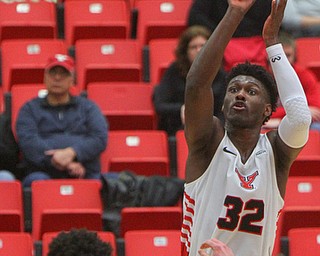 William D. Lewis The Vindicator YSU'sGarrett Covington(32) goes for 2 during 2-7-19 action at YSU.