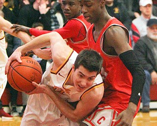 William D. Lewis the Vindicator  Mooney'sAnthony Fire(11) and Chaney's William Brown(23) during 2-8-19 action at Mooney.