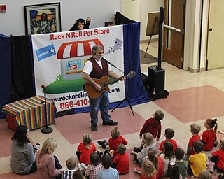 Neighbors | Abby Slanker.Mike Zaffuto sang his original song “Rock N Roll Pet Store” during his children's show for the students at Canfield United Methodist Preschool on Jan. 9.