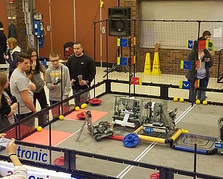 Neighbors | Submitted .Robotics teams composed of local high school students competed with each other at MCCTC Feb. 1 for the qualifying Vex Robotics Tournament.