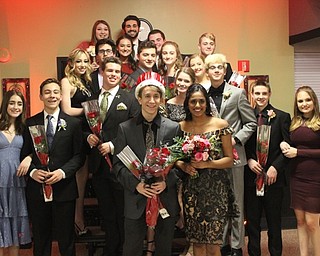 Neighbors | Abby Slanker.Canfield High School senior Matt Beck, escorted by   Svetha Nallapaneni, was crowned 2019 Sweetheart King at the school’s annual Sweetheart Dance on Feb. 9. Members of the Sweetheart King’s Court included, Vincent Prologo, escorted by Sophia Campos; Phil Stanic, escorted by Alexis Bernat; Reilly Todd, escorted by Mary Gomez; Jake Fay, escorted by Ashley Thompson; Joe Scolieri, escorted by Grace Mangapora; Chris Sammarone, escorted by Jade Hood; Ty Schaab, escorted by Morgan Carey; Ray Bernat, escorted by Gianna DeLucia and Harry Slaven, escorted by Jenna Vrable. .
