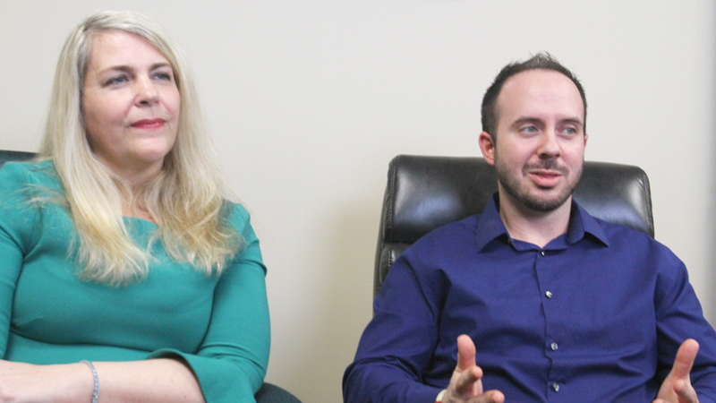 Maria Kowal, chief medical officer, and Christopher Broderick, medication assisted treatment director at Rise Recovery in Liberty,  talk about drug addiction services offered by the One Health Ohio subsidiary.