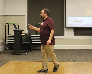 Neighbors | Abby Slanker.Librarian and instructor Stuart Gibbs taught a line dancing class at the Canfield library jan. 24.