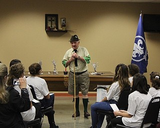 Neighbors | Abby Slanker.A Lord Baden Powell reenactor spoke to new troop members at Canfield Scouts BSA Troop 8115  Founders Sign-Up Night on Feb. 4.  Powell was the man who founded the Scout movement more than 100 years ago.