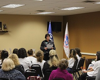 Neighbors | Abby Slanker.Becky Wall, Great Trail Council board member and CFO of Youngstown’s Dearing Compressor and Pump, served as keynote speaker at Canfield Scouts BSA Troop 8115  Founders Sign-Up Night on Feb. 4. .