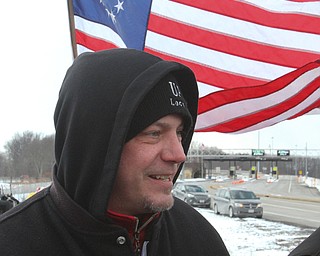 William D. Lewis the Vindicator  Dave Green UAW 1112 pres during rally out side the plant 3-6-19.