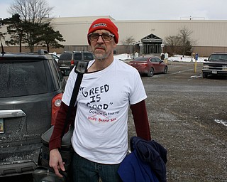 Doug Grant of Warren wore this t-shirt to work on his final day Wednesday that suggested that GM is greedy. He said the company confiscated the sign he brought with him. As for his future work, "I don't know what I will do, probably reinvent myself," he said.