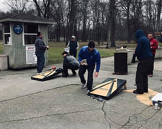 Neighbors | Submitted.Community members played cornhole at Bedford Trails March 2 for the Poland Rotary's annual Golf Classic.