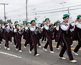 The Boardman band plays during the Mahoning Valley St. Patrick's Day Parade in Boardman on Sunday afternoon. EMILY MATTHEWS | THE VINDICATOR