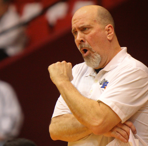 Willliam D. Lewis The Vindicator  Poland coach Ken Grisdale reacts during closing moments of loss to Buchtel.