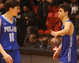 William D. Lewis The Vindicator   Poland's Daniel Kramer, left, and Braeden O'Shaughnessy react after loss to Buchtel.