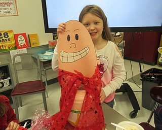 Neighbors | Jessica Harker.Alivia Pusser posed with her unique Valentine's Day box, shaped like Captain Underpants, for Robinwood Elementary School's Valentines Day celebration on Feb. 14 in Katie Cutis' third-grade room.