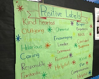 Neighbors | Submitted.Eighth grade WEB leaders create posters hung around the school with positive messages for sixth grade students as part of the Where Everybody Belongs program.