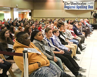  ROBERT K.YOSAY  | THE VINDICATOR..The 2019 Vindicator Spelling bee #86 held at the Chestnut Room of Kilcawley Center at YSU....Spellers sit anxiously await the start of the regional bee...