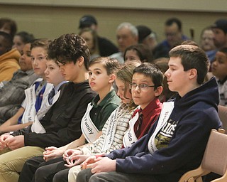  ROBERT K.YOSAY  | THE VINDICATOR..The 2019 Vindicator Spelling bee #86 held at the Chestnut Room of Kilcawley Center at YSU....Spellers sit anxiously await the start of the regional bee...