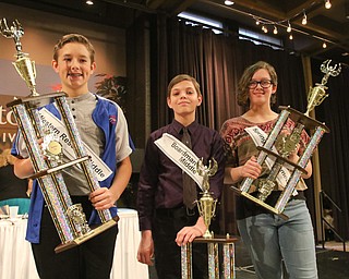  ROBERT K.YOSAY  | THE VINDICATOR..The 2019 Vindicator Spelling bee #86 held at the Chestnut Room of Kilcawley Center at YSU...  Cooper Selley  (second) -  Boardman Center Middle School  Santino Slipkovich and Third place Springfield Intermediate Abigail McCormack...