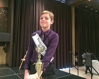  ROBERT K.YOSAY  | THE VINDICATOR..The 2019 Vindicator Spelling bee #86 held at the Chestnut Room of Kilcawley Center at YSU....All smiles as Boardman Center Middle School Santino Slipkovich 6th grader took top honors at the BEE..