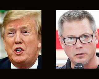 Dave Green, left, president of United Auto Workers Local 1112 at Lordstown, said he’s glad for the attention President Donald Trump's tweets brought to the plight of the Lordstown workers. 