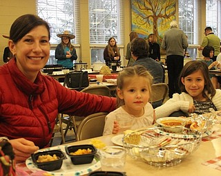 Neighbors | Abby Slanker.Canfield Presbyterian Church members (left to right) Stephanie, Addison and Audrey supported the youth group while enjoying a lunch of chili and hot dogs at the church’s annual Chili Cook-off on Feb. 24.