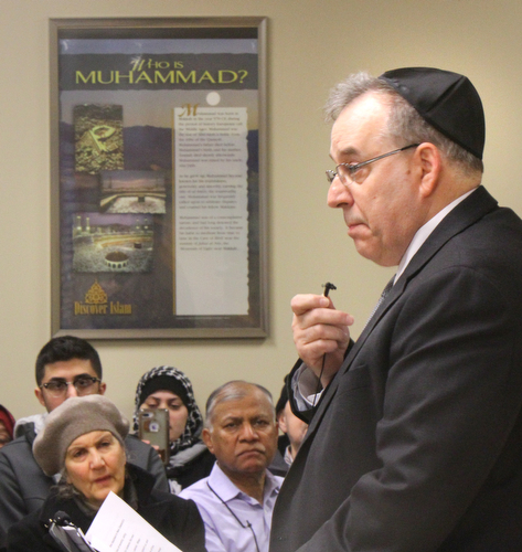 William D. Lewis the Vindicator  richard Marlin, presedent of the Youngstown area Jewish Federation speaks during a 03222019 vigil at the Islamic Society of Youngstown rmembering victims of New Zealand shooting.