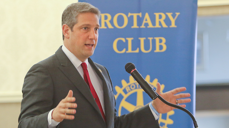 U.S. Rep. Tim Ryan of Howland, D-13th, spoke to the Rotary Club of Youngstown about what he’s doing to represent the area. He also told The Vindicator that he’ll make a decision shortly on running for president.