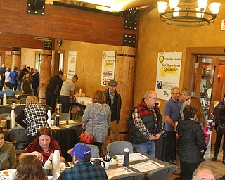 William D. Lewis The Vindicator  LArge crowd on hand for pancake event at Boardman Park 3-24-19.