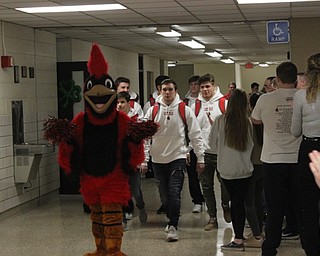 Neighbors | Abby Slanker.In keeping with Canfield High School tradition, the six members of the wrestling team who qualified for the 2019 OHSAA State Wrestling Tournament were honored by their classmates, faculty and staff at a walk through prior to competing in the tournament in Columbus on March 6.