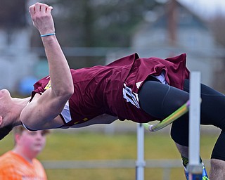 MINERAL RIDGE, OHIO - MARCH 30, 2019: South Range's Kaleb Sepe competes during the boys high jump, Saturday morning during the Joe Lane Invitational at Mineral Ridge High School. DAVID DERMER | THE VINDICATOR