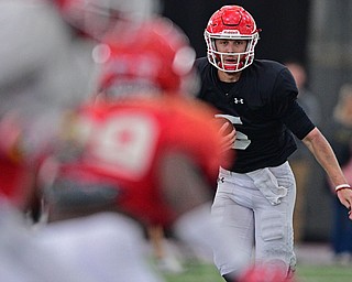 YOUNGSTOWN, OHIO - MARCH 30, 2019: Youngstown State's Joe Craycraft runs the ball during Saturday afternoon's spring scrimmage at the Watson and Tressel Training Facility. DAVID DERMER | THE VINDICATOR