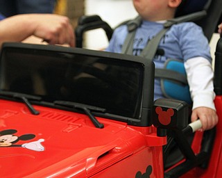 Ryan Houck (5) of Columbiana relaxes in his new jeep named “Ryan’s Ride” during the Go Daddy Go event at the MCCTC in Canfield on Saturday morning.   Dustin Livesay  |  The Vindicator  3/30/19  MCCTC