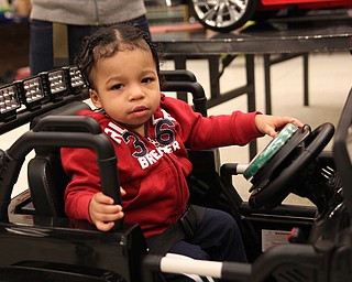 Kaige Hall-Ward (1) of Youngstown tests out his new jeep during the Go Daddy Go event at the MCCTC in Canfield on Saturday morning.   Dustin Livesay  |  The Vindicator  3/30/19  MCCTC