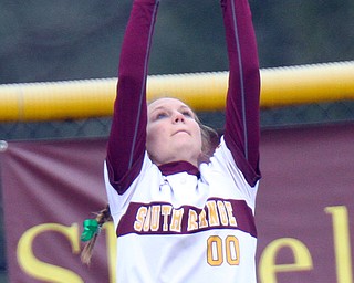 William D. Lewis the Vindicator South Range's Marlaina Slabach(00) catches a flyball during 4-2-19 game with Poland.