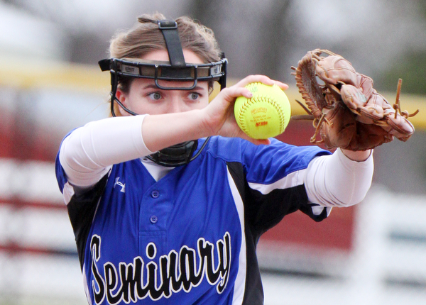 William D. Lewis the Vindicator  Poland pitcher Ashley Wire(9) delivers during  4-2-19 game at South Range.