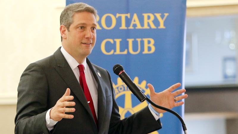 U.S. Rep. Tim Ryan of Howland, D-13th, spoke recently on various issues at an event at Our Lady of Mount Carmel. The veteran congressman is expected to announce today if he will run for president.