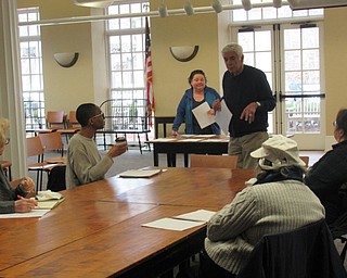 Neighbors | Jessica Harker.Community members gathered at the Poland library March 13 for the first of a six week French 2 class taught by Ron Saffell.