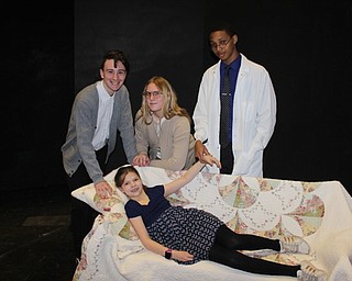 Neighbors | Submitted.The Canfield High School Players will present “The Twilight Zone,” with, from left, Anthony Scarmack as Steve, Briana Haddon as Mom, Jordan Simmons as Don and Becca Heikkinen, front, as Little Girl in the episode “Monsters on Maple Street.”