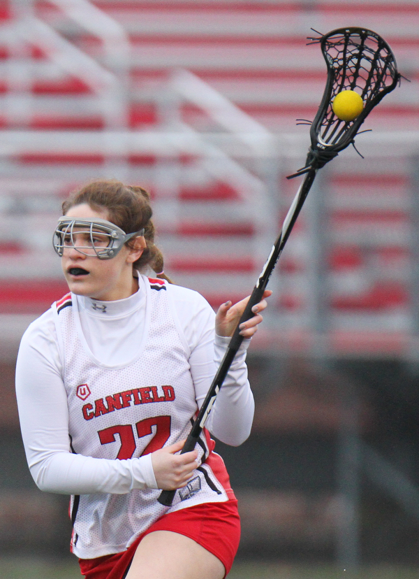 William D. Lewis The vindicator  Canfield's Isabella Kelty 22 during 4-5-19 game with Poland.