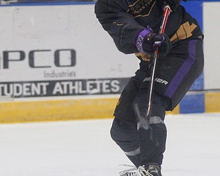 Phantoms' Jeppe Urup shoots the puck during the second period of their game against the Stampede Saturday night. EMILY MATTHEWS | THE VINDICATOR