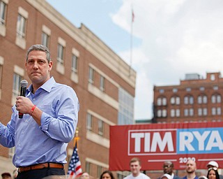 Tim Ryan speaks during his presidential kickoff rally on Federal Street Saturday afternoon. EMILY MATTHEWS | THE VINDICATOR