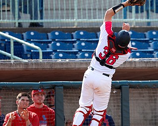  NILES, OHIO - April 6, 2019:  During the 5th inning, Youngstown State Penguins' Dylan Swarmer (36) makes the catch for the 3rd out at Eastwood Field. Photo by MICHAEL G. TAYLOR | THE VINDICATOR