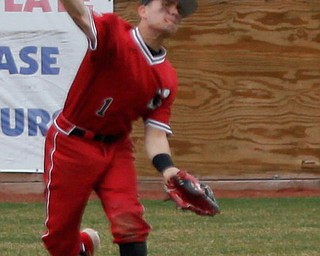 YSU's Lucas Nasonti throws the ball in from the outfield during their game against UIC on Sunday afternoon. YSU lost 8-3.