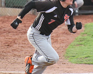 William D.Lewis The Vindicator Springfield's Brannen Brungard (7) heads to first while sending a run home during 4-8-19 win over Mooney at Cene.