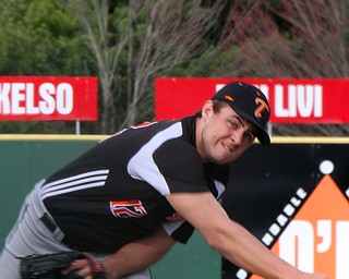 William D. Lewis The Vindicator Springfield pitcher Shane Eynon(12) delivers during 4-8-19 win over Mooney at Cene.